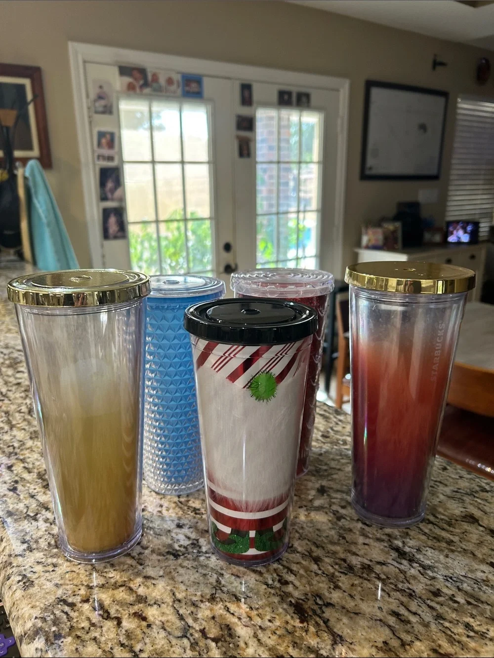 Starbucks Multi-Color Reusable Tumblers with Gold Lids -Set of 5